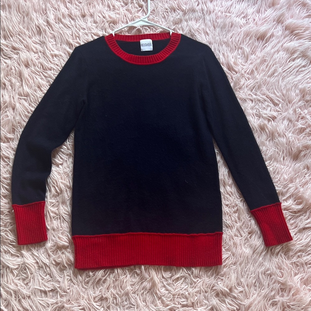Black Sweater with Red Accents